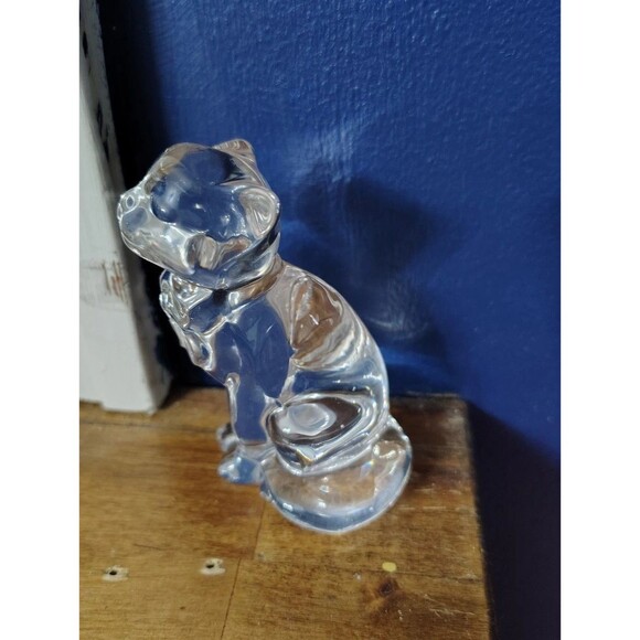 Vintage Lenox Clear Crystal Glass Cat Daydream Figurine Paperweight - Picture 3 of 6